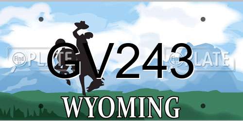 GV243 Wyoming License Plate