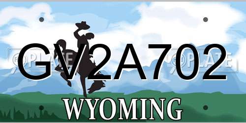 GV2A702 Wyoming License Plate