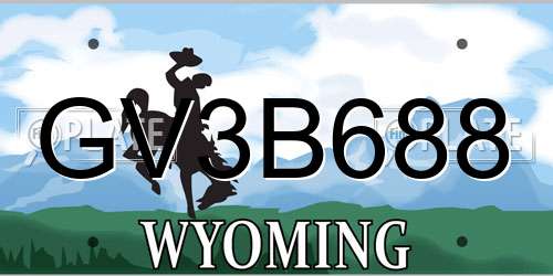 GV3B688 Wyoming License Plate