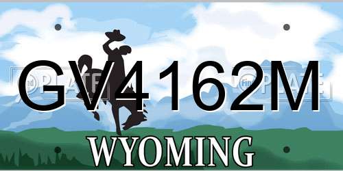 GV4162M Wyoming License Plate