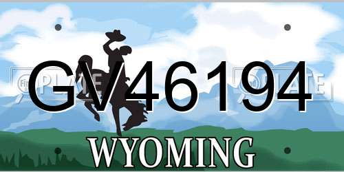 GV46194 Wyoming License Plate