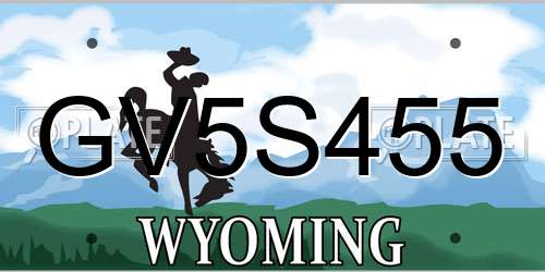 GV5S455 Wyoming License Plate