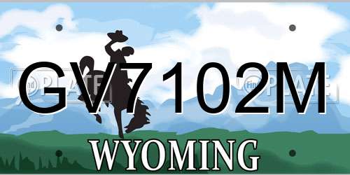 GV7102M Wyoming License Plate