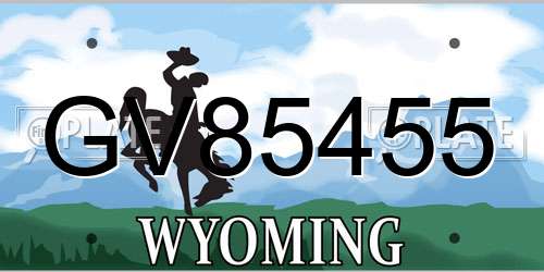 GV85455 Wyoming License Plate