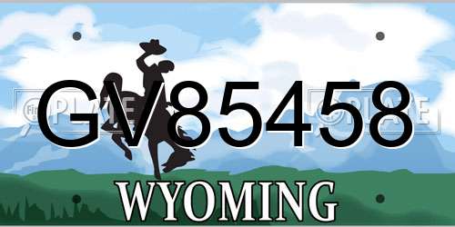 GV85458 Wyoming License Plate