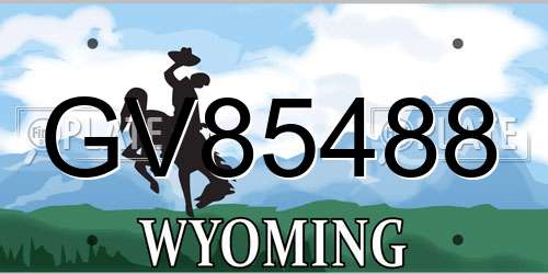 GV85488 Wyoming License Plate