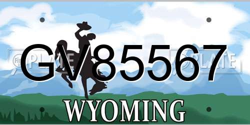 GV85567 Wyoming License Plate