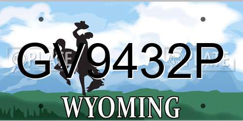 GV9432P Wyoming License Plate