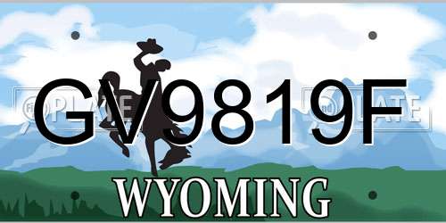 GV9819F Wyoming License Plate