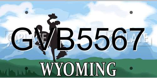GVB5567 Wyoming License Plate
