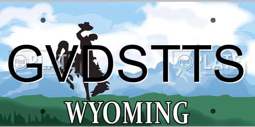 GVDSTTS Wyoming License Plate