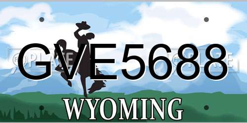 GVE5688 Wyoming License Plate