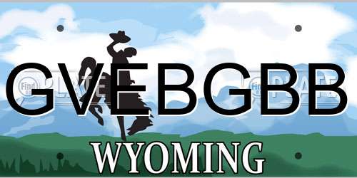 GVEBGBB Wyoming License Plate