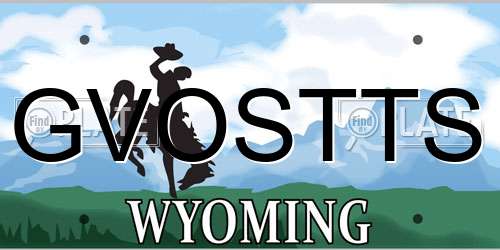 GVOSTTS Wyoming License Plate