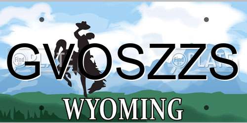 GVOSZZS Wyoming License Plate