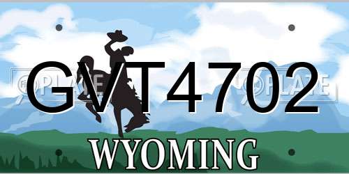 GVT4702 Wyoming License Plate