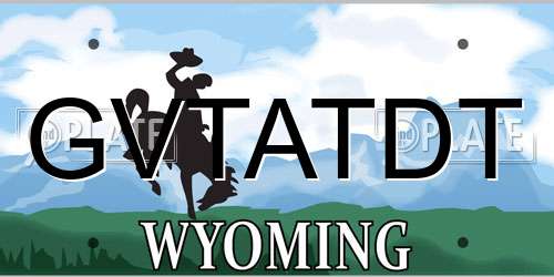 GVTATDT Wyoming License Plate