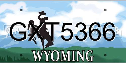 GXT5366 Wyoming License Plate