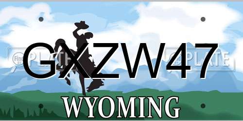 GXZW47 Wyoming License Plate