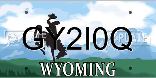 GY2I0Q Wyoming License Plate