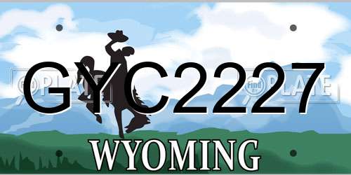 GYC2227 Wyoming License Plate