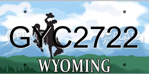 GYC2722 Wyoming License Plate