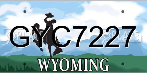 GYC7227 Wyoming License Plate