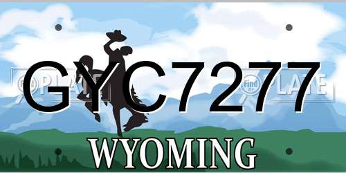 GYC7277 Wyoming License Plate