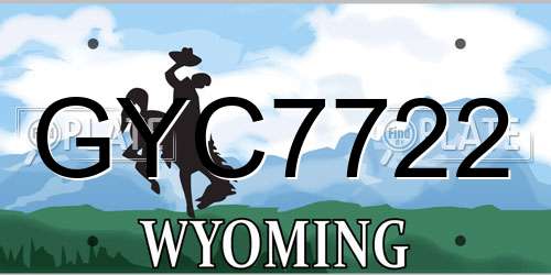 GYC7722 Wyoming License Plate