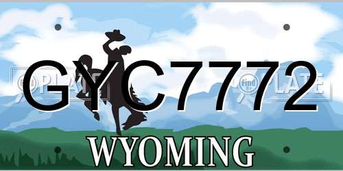 GYC7772 Wyoming License Plate