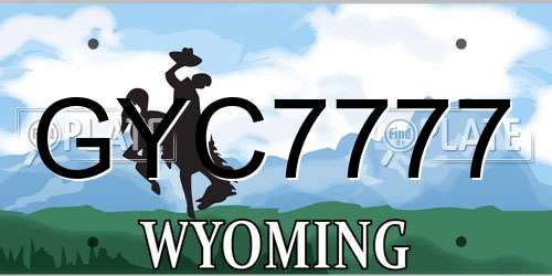 GYC7777 Wyoming License Plate