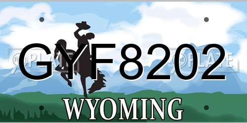 GYF8202 Wyoming License Plate