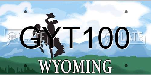 GYT100 Wyoming License Plate