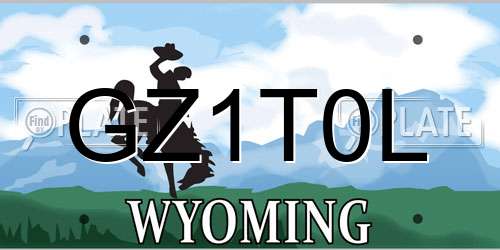 GZ1T0L Wyoming License Plate