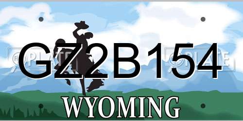 GZ2B154 Wyoming License Plate