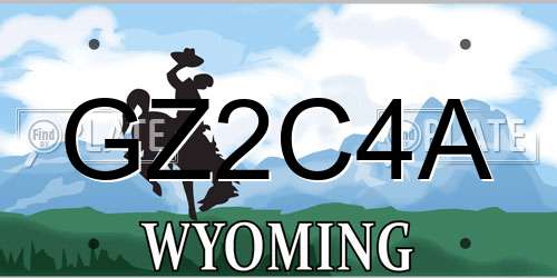 GZ2C4A Wyoming License Plate