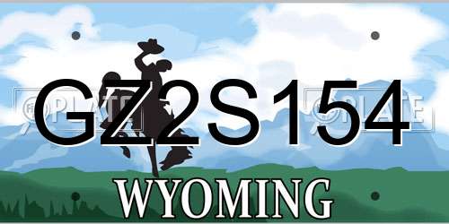 GZ2S154 Wyoming License Plate