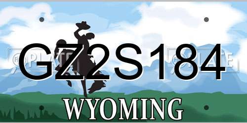 GZ2S184 Wyoming License Plate