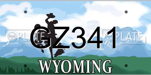 GZ341 Wyoming License Plate