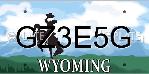 GZ3E5G Wyoming License Plate