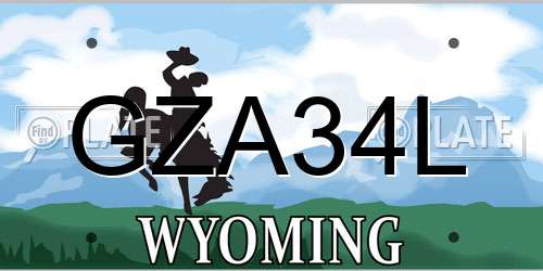 GZA34L Wyoming License Plate