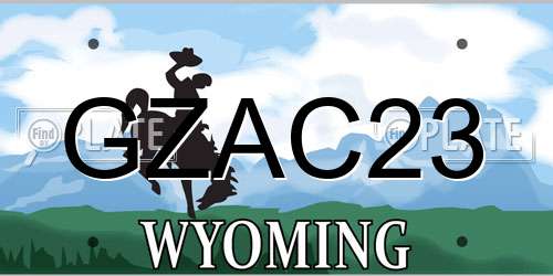 GZAC23 Wyoming License Plate