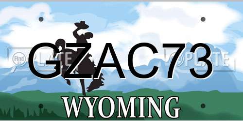 GZAC73 Wyoming License Plate