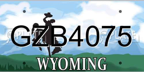 GZB4075 Wyoming License Plate