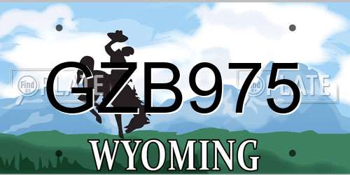 GZB975 Wyoming License Plate