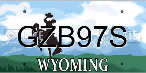 GZB97S Wyoming License Plate