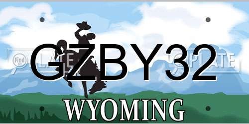 GZBY32 Wyoming License Plate
