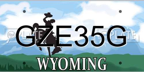 GZE35G Wyoming License Plate