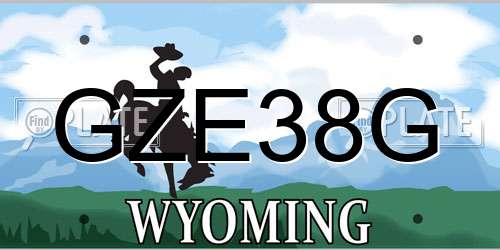 GZE38G Wyoming License Plate