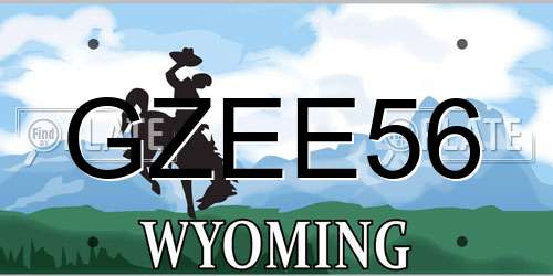 GZEE56 Wyoming License Plate